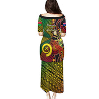 Vanuatu and Australia Puletasi Vanuatuan Polynesian Mix Aussie Aboriginal Art LT14 - Polynesian Pride