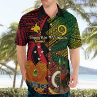 Vanuatu and Papua New Guinea Hawaiian Shirt Vanuatuan With PNG Polynesian Pattern LT14 - Polynesian Pride