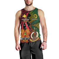 Vanuatu and Papua New Guinea Men Tank Top Vanuatuan With PNG Polynesian Pattern LT14 - Polynesian Pride
