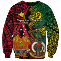 Vanuatu and Papua New Guinea Sweatshirt Vanuatuan With PNG Polynesian Pattern LT14 Unisex Black - Polynesian Pride