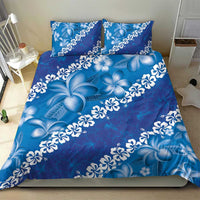 Vintage Blue Polynesia Bedding Set Plumeria With Hibiscus Tropical Vibes LT14 - Polynesian Pride