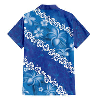 Vintage Blue Polynesia Family Matching Mermaid Dress and Hawaiian Shirt Plumeria With Hibiscus Tropical Vibes