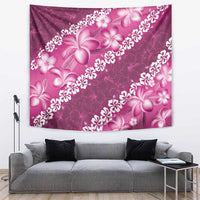 Vintage Pink Polynesia Tapestry Plumeria With Hibiscus Tropical Vibes LT14 Pink - Polynesian Pride