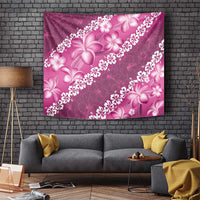 Vintage Pink Polynesia Tapestry Plumeria With Hibiscus Tropical Vibes LT14 - Polynesian Pride