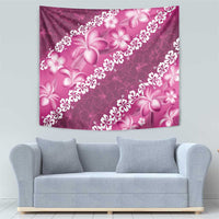 Vintage Pink Polynesia Tapestry Plumeria With Hibiscus Tropical Vibes LT14 - Polynesian Pride