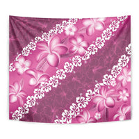 Vintage Pink Polynesia Tapestry Plumeria With Hibiscus Tropical Vibes LT14 - Polynesian Pride