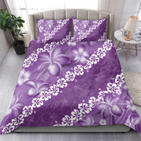 Vintage Purple Polynesia Bedding Set Plumeria With Hibiscus Tropical Vibes LT14 - Polynesian Pride