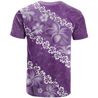 Vintage Purple Polynesia T Shirt Plumeria With Hibiscus Tropical Vibes LT14 - Polynesian Pride