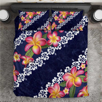 Blue Polynesia Bedding Set Plumeria With Hibiscus Pattern Tropical Vibes LT14 Blue - Polynesian Pride