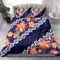 Blue Polynesia Bedding Set Plumeria With Hibiscus Pattern Tropical Vibes LT14 - Polynesian Pride