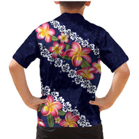 Blue Polynesia Family Matching Mermaid Dress and Hawaiian Shirt Plumeria With Hibiscus Pattern Tropical Vibes