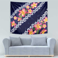 Blue Polynesia Tapestry Plumeria With Hibiscus Pattern Tropical Vibes LT14 - Polynesian Pride