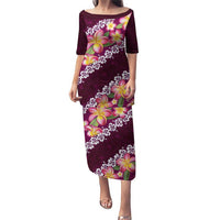 Pink Polynesia Puletasi Plumeria With Hibiscus Pattern Tropical Vibes