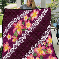 Pink Polynesia Quilt Plumeria With Hibiscus Pattern Tropical Vibes LT14 Pink - Polynesian Pride