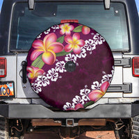 Pink Polynesia Spare Tire Cover Plumeria With Hibiscus Pattern Tropical Vibes LT14 Pink - Polynesian Pride