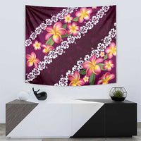 Pink Polynesia Tapestry Plumeria With Hibiscus Pattern Tropical Vibes LT14 - Polynesian Pride