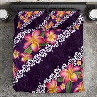 Purple Polynesia Bedding Set Plumeria With Hibiscus Pattern Tropical Vibes LT14 Purple - Polynesian Pride