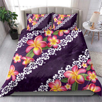Purple Polynesia Bedding Set Plumeria With Hibiscus Pattern Tropical Vibes LT14 - Polynesian Pride