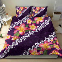 Purple Polynesia Bedding Set Plumeria With Hibiscus Pattern Tropical Vibes LT14 - Polynesian Pride