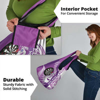 Personalised New Zealand Darts Grocery Bag Aotearoa Fern Mix Paua Shell Manaia - Purple