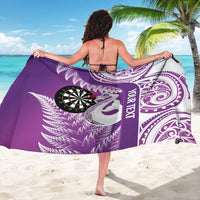 Personalised New Zealand Darts Sarong Aotearoa Fern Mix Paua Shell Manaia - Purple