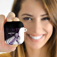 New Zealand Silver Fern Rugby Custom AirPods Case Go All Black Purple Maori Paua Shell - Polynesian Pride