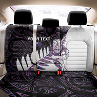 New Zealand Silver Fern Rugby Custom Back Car Seat Cover Go All Black Purple Maori Paua Shell - Polynesian Pride