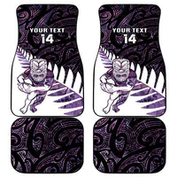 New Zealand Silver Fern Rugby Custom Car Mats Go All Black Purple Maori Paua Shell - Polynesian Pride