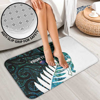 New Zealand Silver Fern Rugby Custom Bathroom Set Go All Black Turquoise Maori Paua Shell LT14 - Polynesian Pride