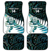New Zealand Silver Fern Rugby Custom Car Mats Go All Black Turquoise Maori Paua Shell - Polynesian Pride