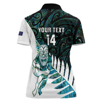 New Zealand Silver Fern Rugby Custom Women Polo Shirt Go All Black Turquoise Maori Paua Shell - Polynesian Pride