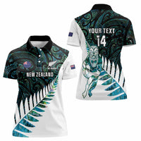 New Zealand Silver Fern Rugby Custom Women Polo Shirt Go All Black Turquoise Maori Paua Shell - Polynesian Pride