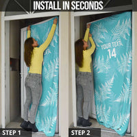 New Zealand Silver Fern Rugby Custom Door Cover Go Aotearoa Champions Turquoise Version - Polynesian Pride