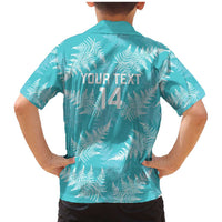 New Zealand Silver Fern Rugby Custom Family Matching Mermaid Dress and Hawaiian Shirt Go Aotearoa Champions Turquoise Version - Polynesian Pride