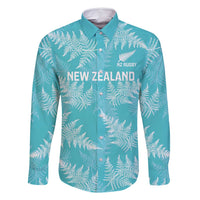 New Zealand Silver Fern Rugby Custom Family Matching Off Shoulder Maxi Dress and Hawaiian Shirt Go Aotearoa Champions Turquoise Version - Polynesian Pride
