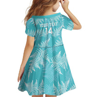 New Zealand Silver Fern Rugby Custom Family Matching Tank Maxi Dress and Hawaiian Shirt Go Aotearoa Champions Turquoise Version - Polynesian Pride