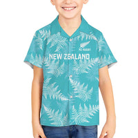 New Zealand Silver Fern Rugby Custom Hawaiian Shirt Go Aotearoa Champions Turquoise Version - Polynesian Pride