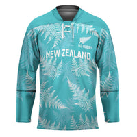 New Zealand Silver Fern Rugby Custom Hockey Jersey Go Aotearoa Champions Turquoise Version - Polynesian Pride