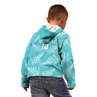 New Zealand Silver Fern Rugby Custom Kid Hoodie Go Aotearoa Champions Turquoise Version - Polynesian Pride