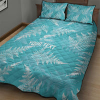 New Zealand Silver Fern Rugby Custom Quilt Bed Set Go Aotearoa Champions Turquoise Version - Polynesian Pride