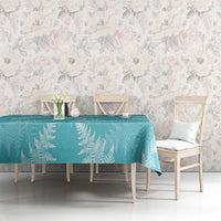 New Zealand Silver Fern Rugby Custom Tablecloth Go Aotearoa Champions Turquoise Version - Polynesian Pride