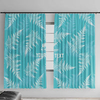 New Zealand Silver Fern Rugby Custom Window Curtain Go Aotearoa Champions Turquoise Version - Polynesian Pride