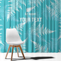 New Zealand Silver Fern Rugby Custom Window Curtain Go Aotearoa Champions Turquoise Version - Polynesian Pride