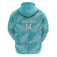 New Zealand Silver Fern Rugby Custom Zip Hoodie Go Aotearoa Champions Turquoise Version - Polynesian Pride