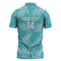 New Zealand Silver Fern Rugby Custom Zipper Polo Shirt Go Aotearoa Champions Turquoise Version - Polynesian Pride