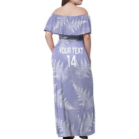 New Zealand Silver Fern Rugby Custom Family Matching Off Shoulder Maxi Dress and Hawaiian Shirt Go Aotearoa Champions Purple Version - Polynesian Pride