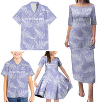 New Zealand Silver Fern Rugby Custom Family Matching Puletasi and Hawaiian Shirt Go Aotearoa Champions Purple Version - Polynesian Pride