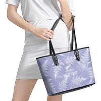 New Zealand Silver Fern Rugby Custom Leather Tote Bag Go Aotearoa Champions Purple Version - Polynesian Pride