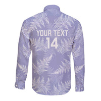 New Zealand Silver Fern Rugby Custom Long Sleeve Button Shirt Go Aotearoa Champions Purple Version - Polynesian Pride