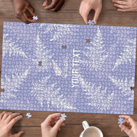 New Zealand Silver Fern Rugby Custom Puzzle Go Aotearoa Champions Purple Version - Polynesian Pride